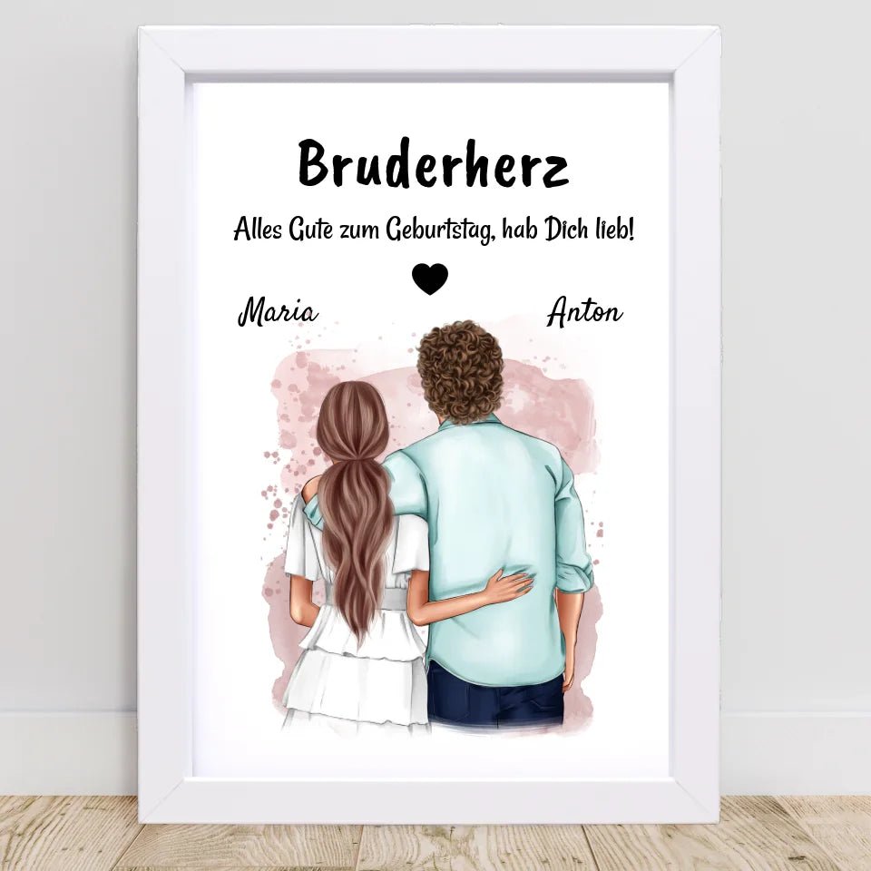 Bruder Geburtstag Geschenk Bild von Schwester personalisiert - Cantty