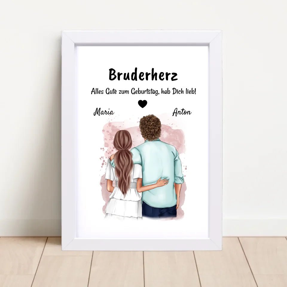 Bruder Geburtstag Geschenk Bild von Schwester personalisiert - Cantty
