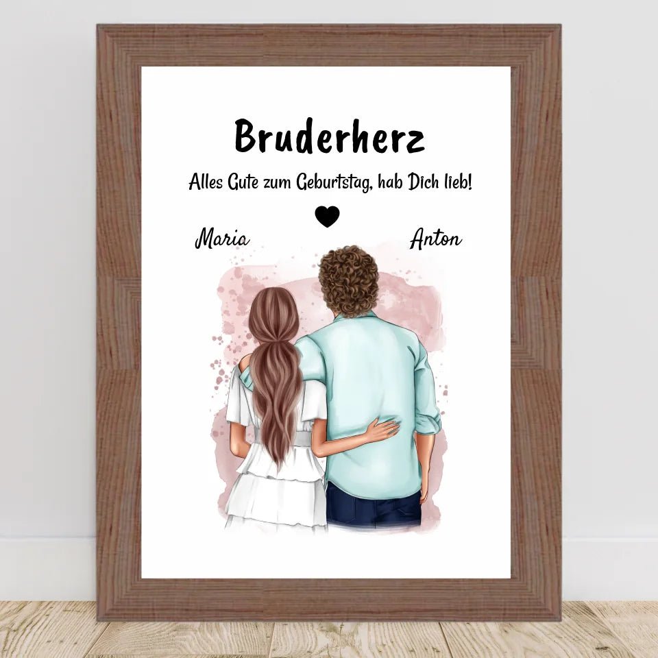 Bruder Geburtstag Geschenk Bild von Schwester personalisiert - Cantty