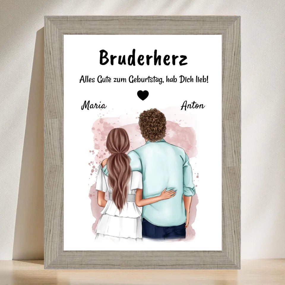 Bruder Geburtstag Geschenk Bild von Schwester personalisiert - Cantty
