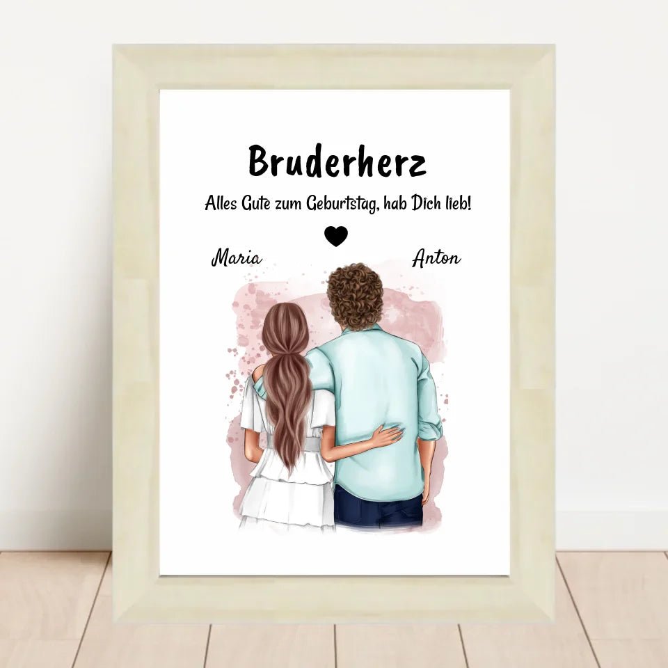 Bruder Geburtstag Geschenk Bild von Schwester personalisiert - Cantty