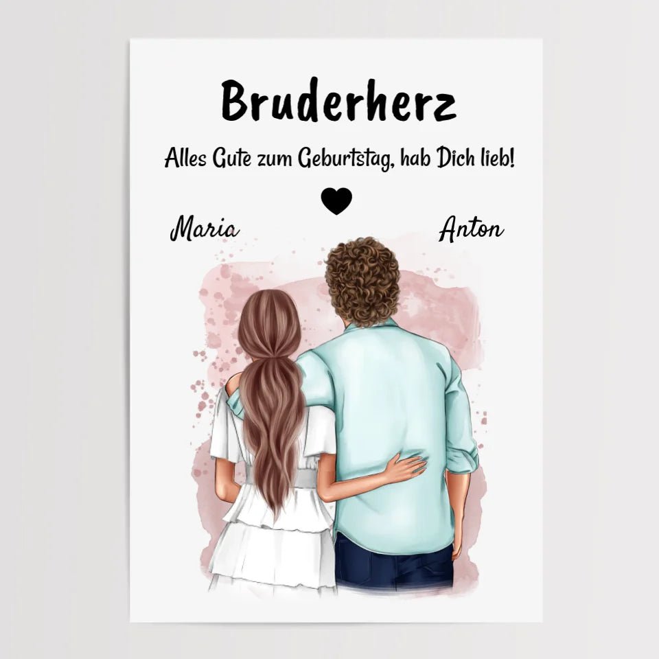 Bruder Geburtstag Geschenk Bild von Schwester personalisiert - Cantty