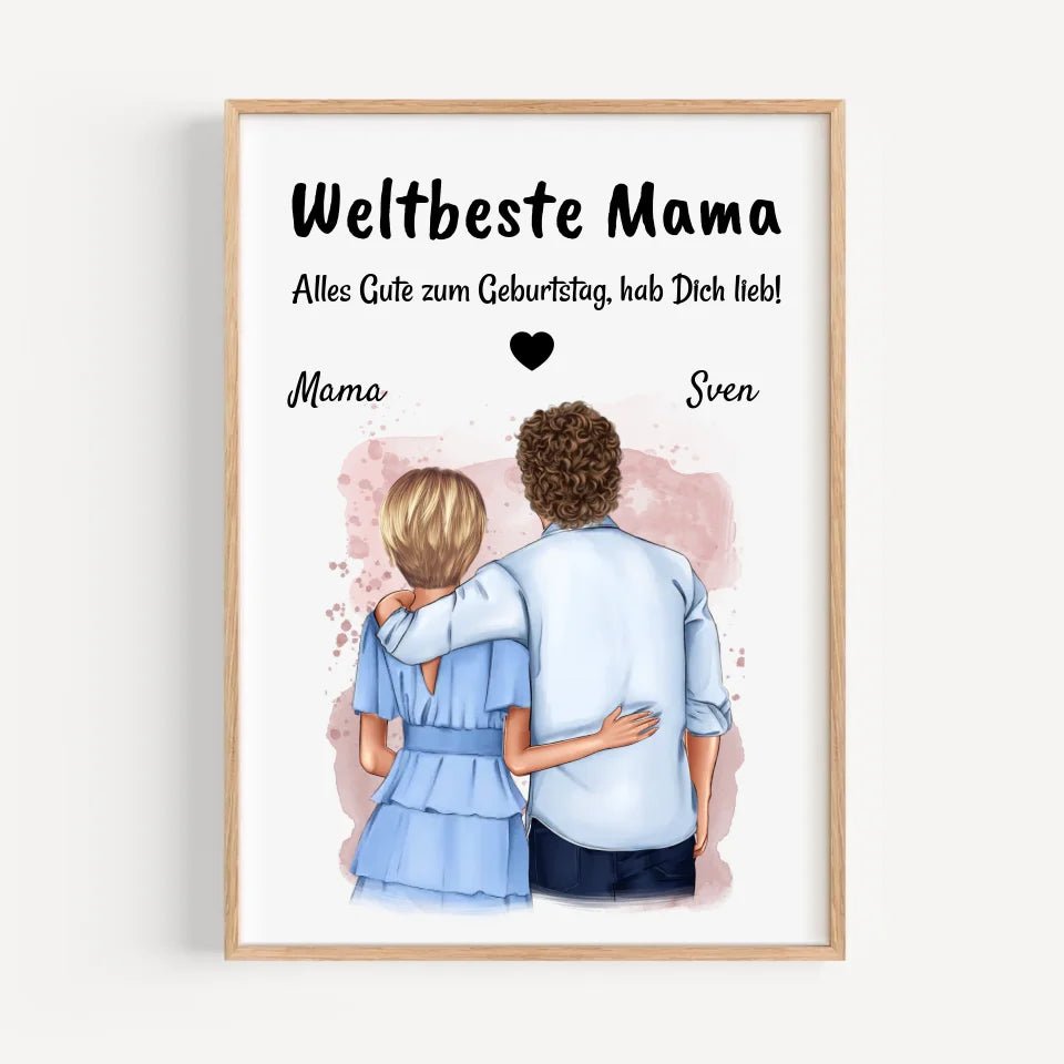 Mutter Sohn Geschenk Poster personalisiert - Cantty