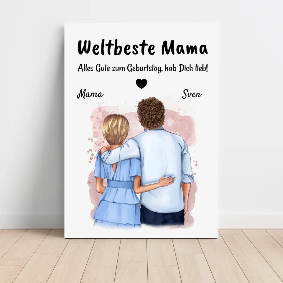 Mutter Sohn Geschenk Poster personalisiert - Cantty