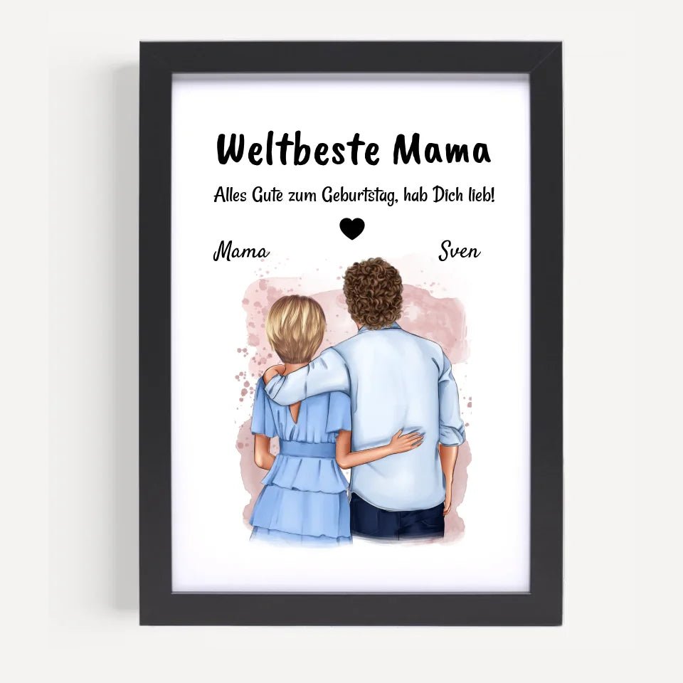 Mutter Sohn Geschenk Poster personalisiert - Cantty