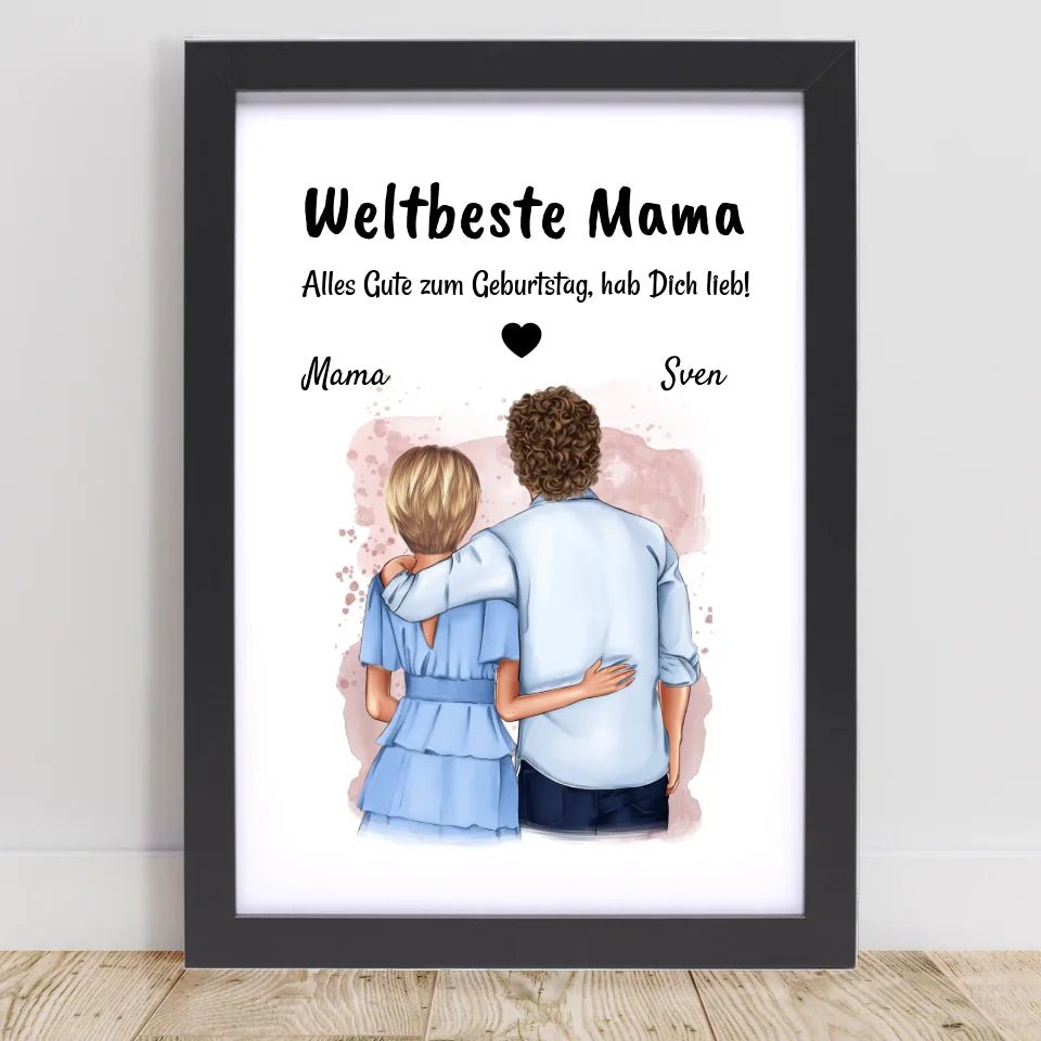 Mutter Sohn Geschenk Poster personalisiert - Cantty