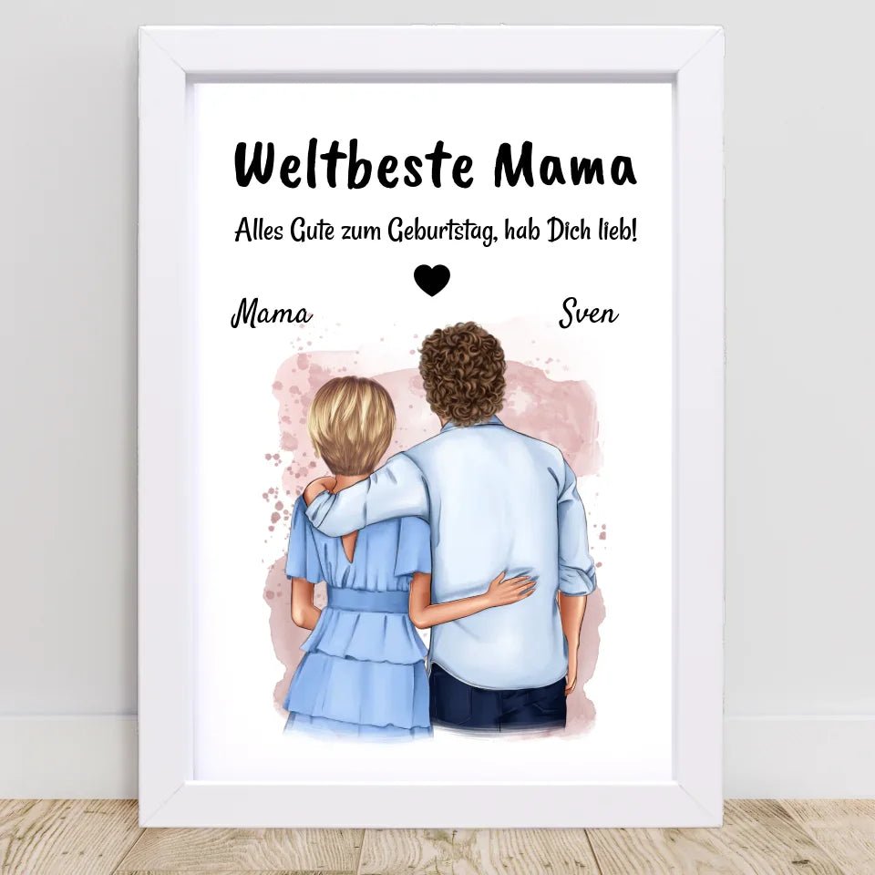 Mutter Sohn Geschenk Poster personalisiert - Cantty