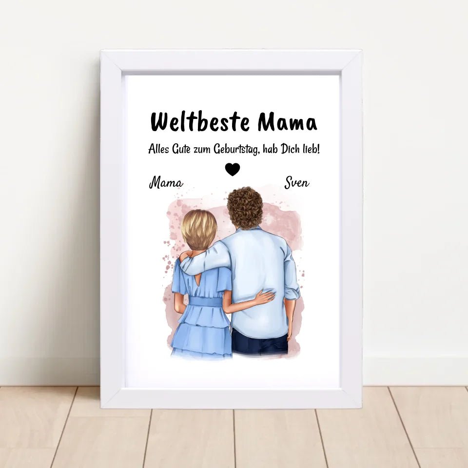 Mutter Sohn Geschenk Poster personalisiert - Cantty