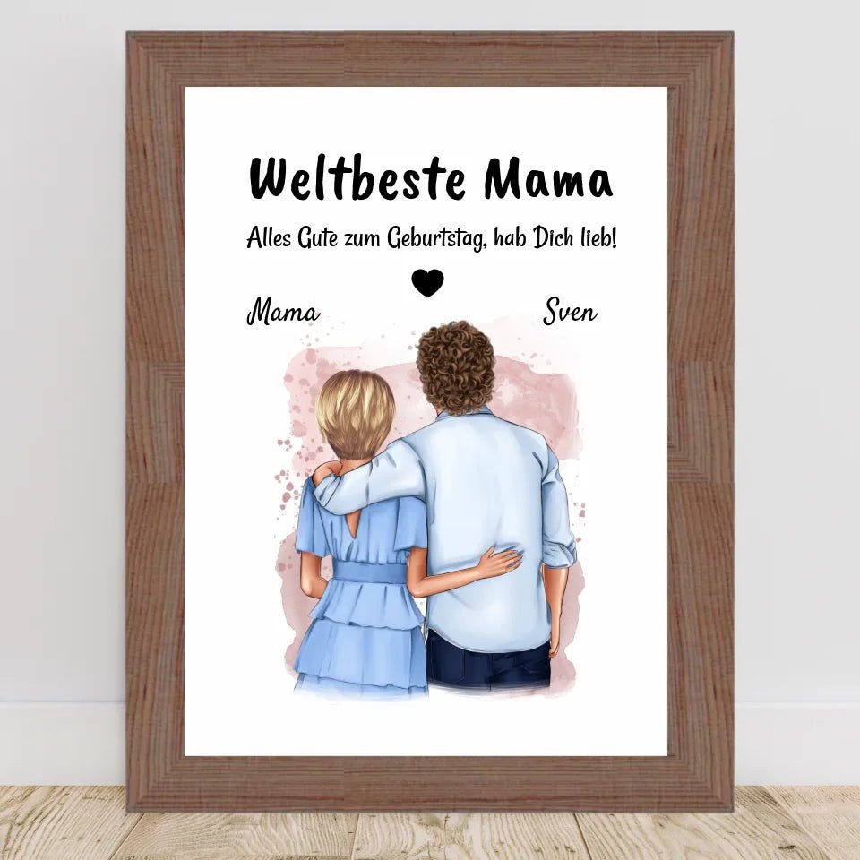 Mutter Sohn Geschenk Poster personalisiert - Cantty