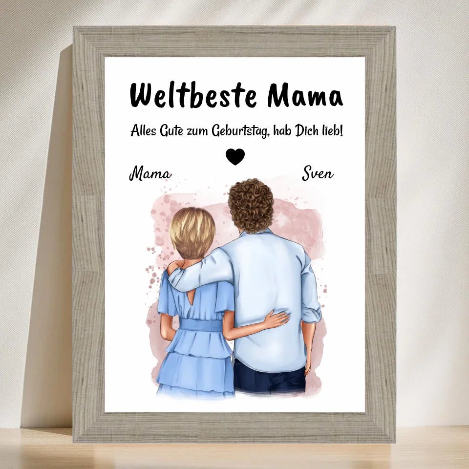 Mutter Sohn Geschenk Poster personalisiert - Cantty