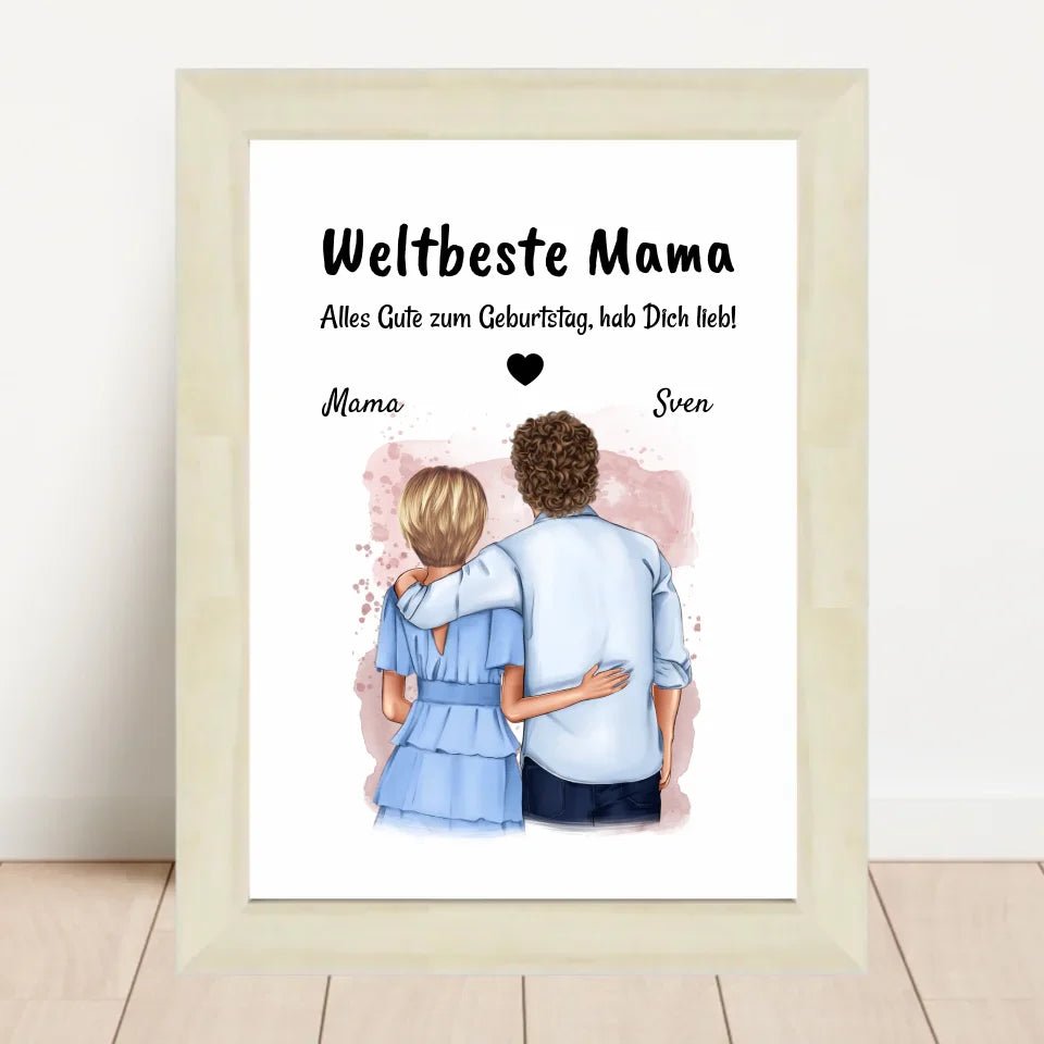 Mutter Sohn Geschenk Poster personalisiert - Cantty