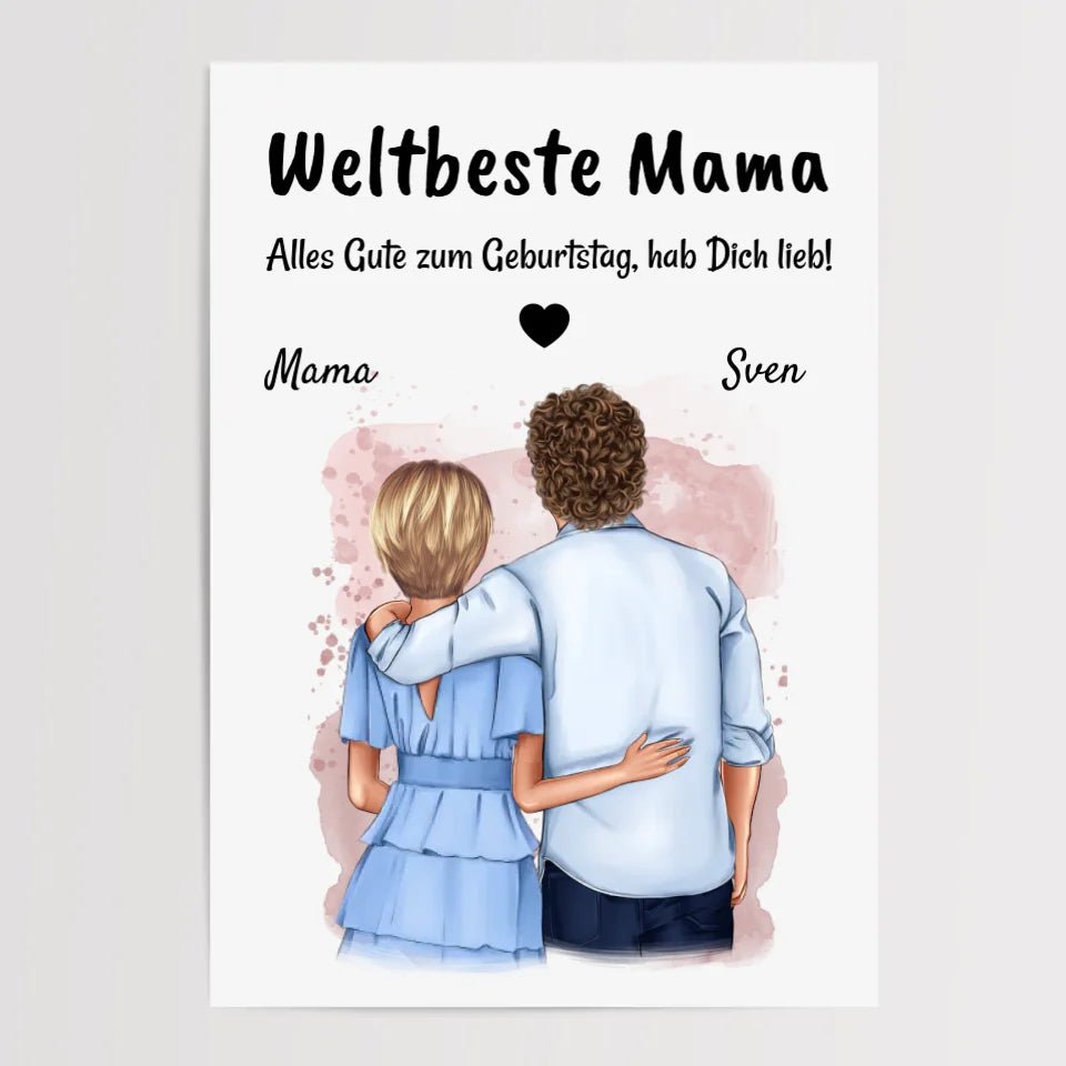 Mutter Sohn Geschenk Poster personalisiert - Cantty