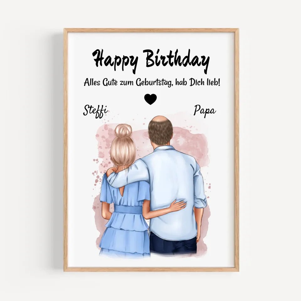 Vater Tochter Geschenk Poster personalisiert erstellen - Cantty