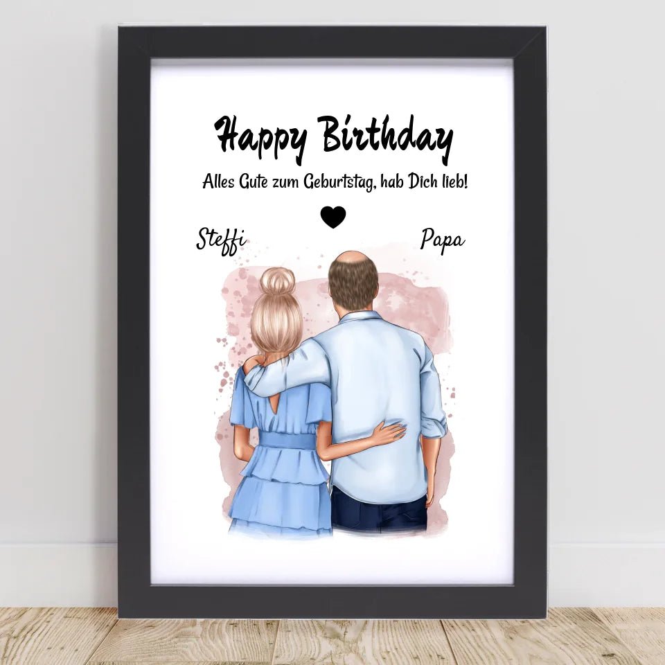 Vater Tochter Geschenk Poster personalisiert erstellen - Cantty