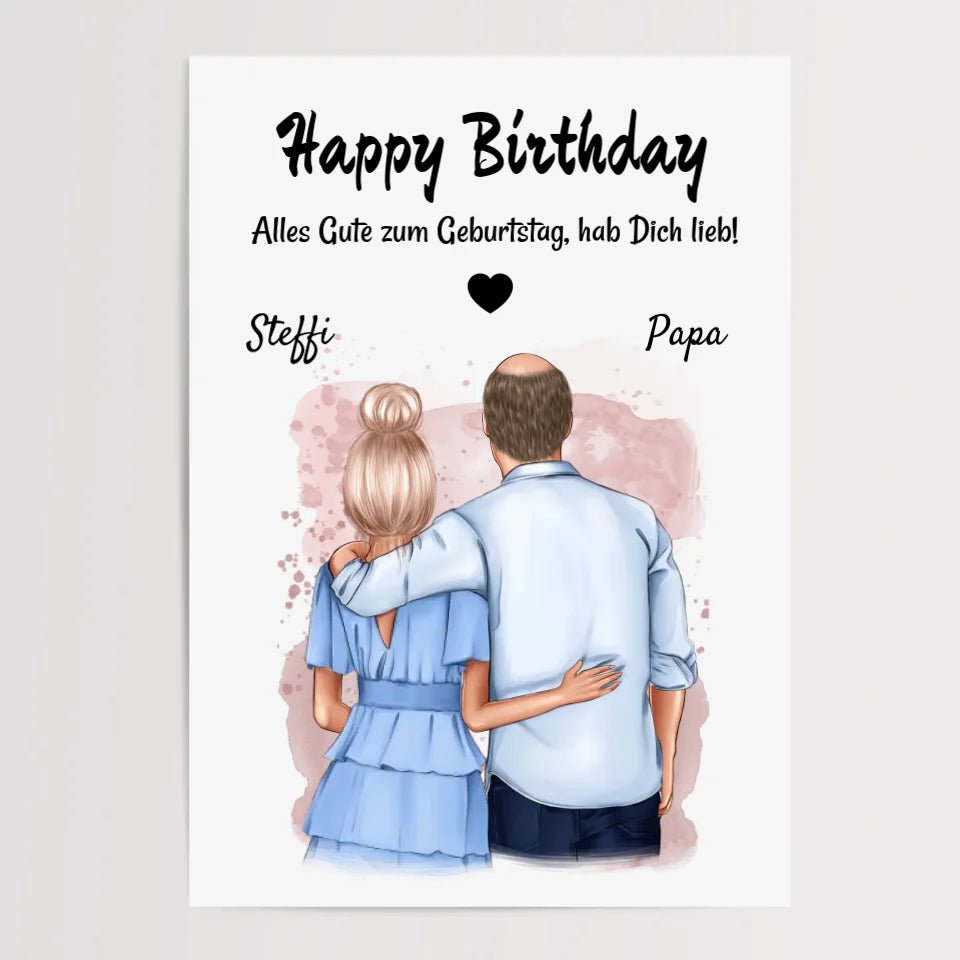 Vater Tochter Geschenk Poster personalisiert erstellen - Cantty