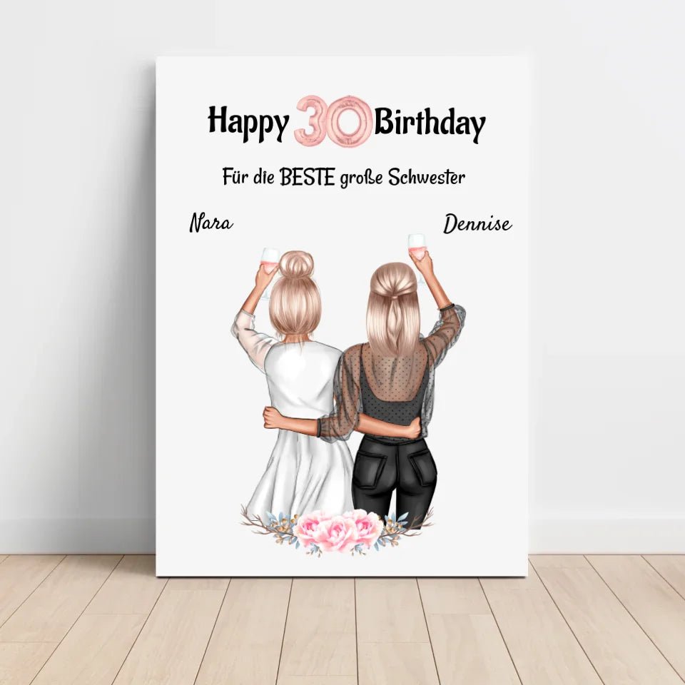 30 Geburtstag Geschenk Poster für Schwester personalisiert - Cantty