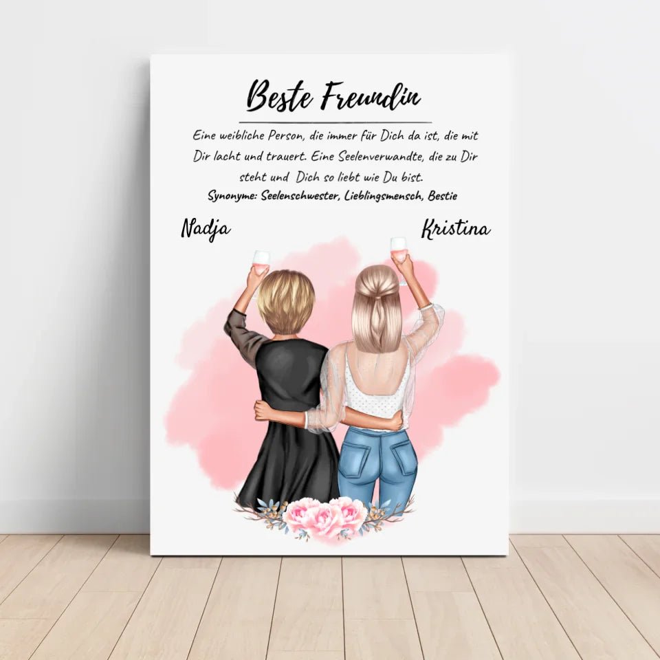 Beste Freundin Poster Geschenk personalisiert für 2 Personen - Cantty