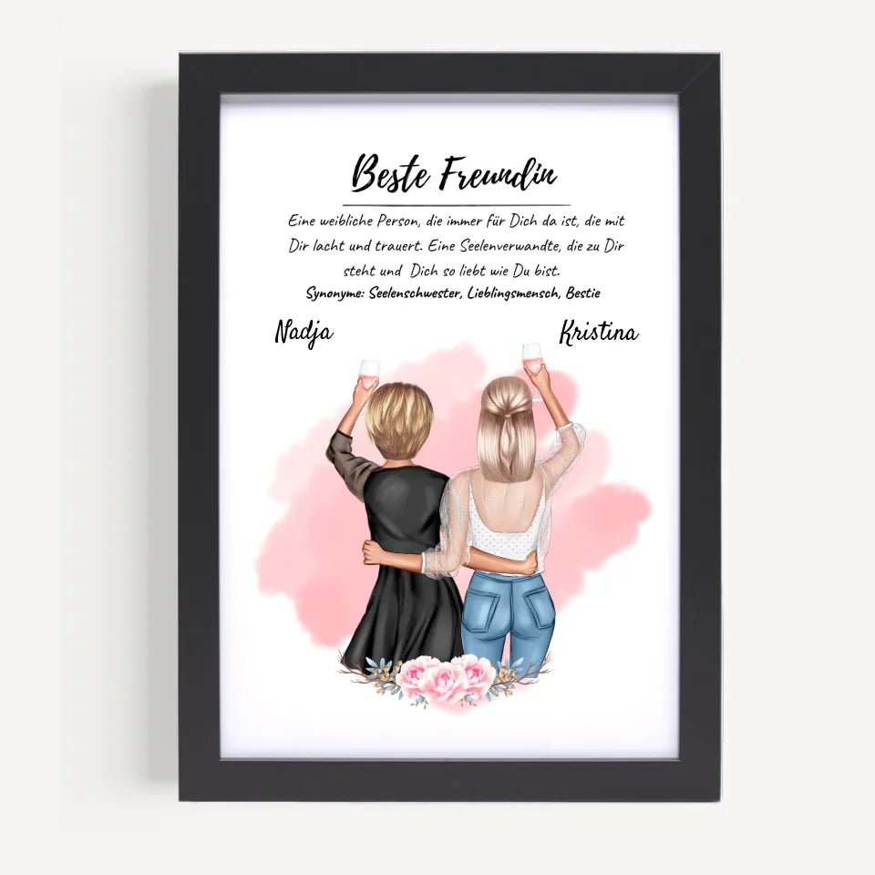 Beste Freundin Poster Geschenk personalisiert für 2 Personen - Cantty