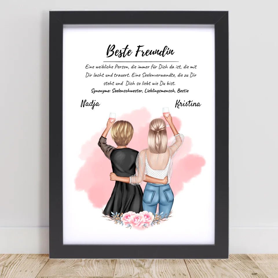 Beste Freundin Poster Geschenk personalisiert für 2 Personen - Cantty