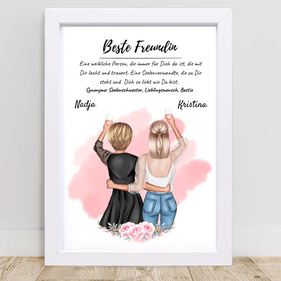 Beste Freundin Poster Geschenk personalisiert für 2 Personen - Cantty