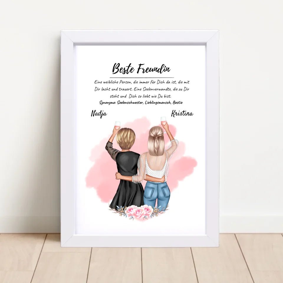 Beste Freundin Poster Geschenk personalisiert für 2 Personen - Cantty