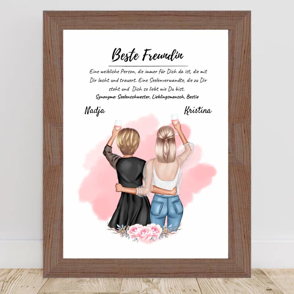 Beste Freundin Poster Geschenk personalisiert für 2 Personen - Cantty