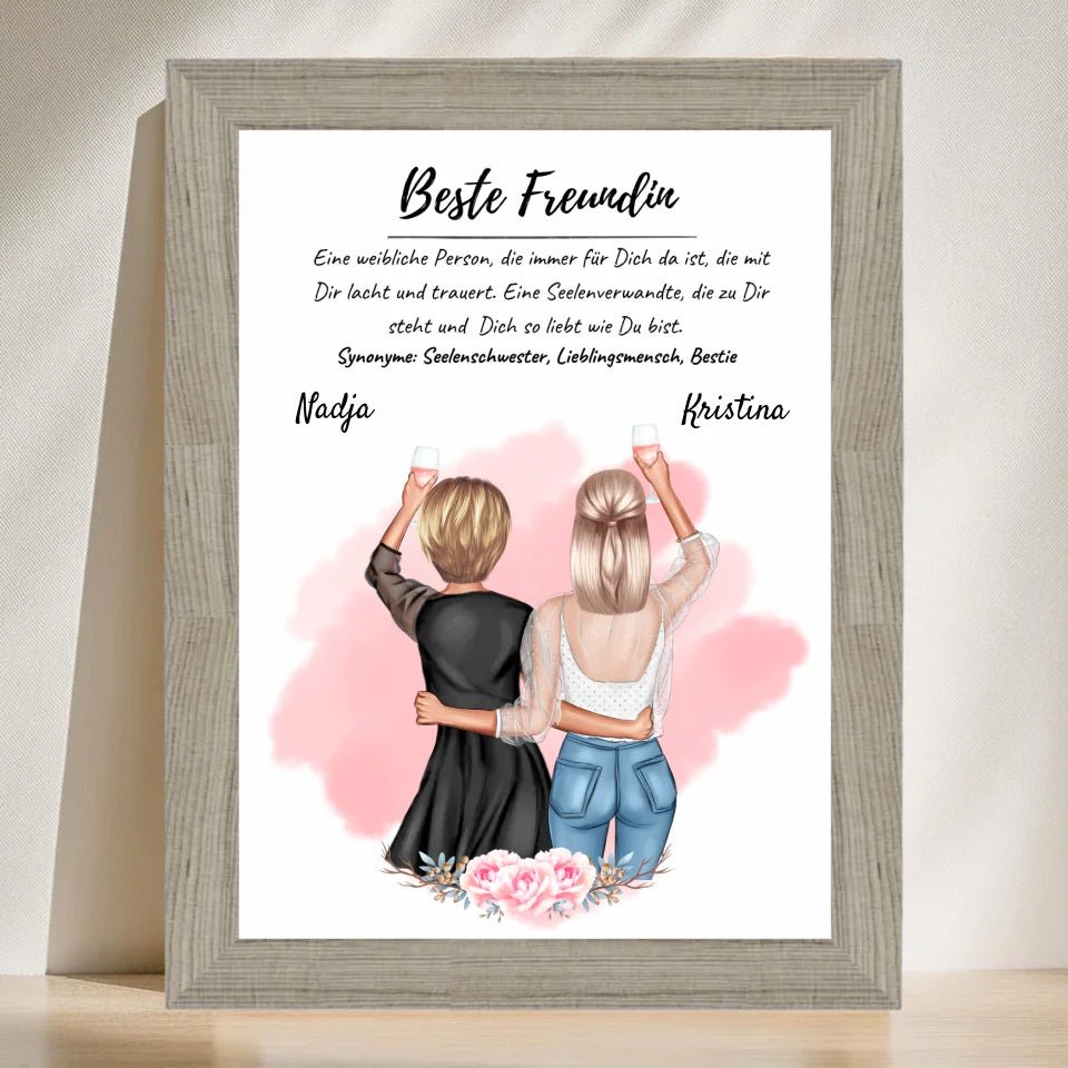Beste Freundin Poster Geschenk personalisiert für 2 Personen - Cantty