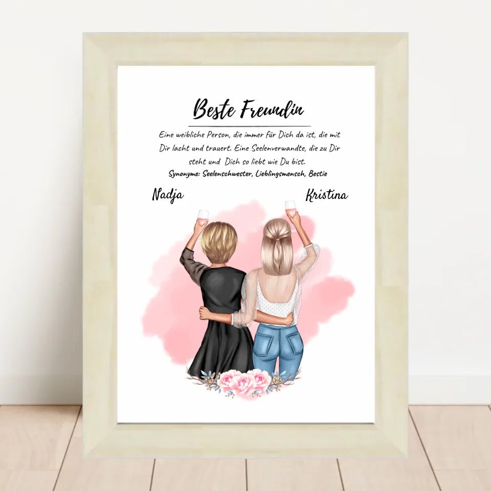 Beste Freundin Poster Geschenk personalisiert für 2 Personen - Cantty