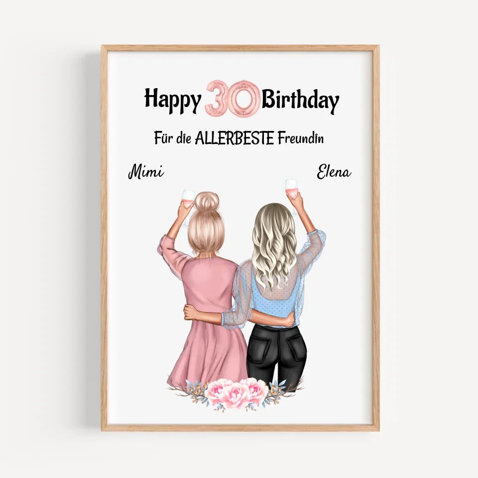 Beste Freundin Poster Last Minute Geschenk zum Geburtstag personalisiert - Cantty