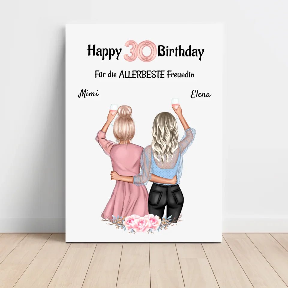 Beste Freundin Poster Last Minute Geschenk zum Geburtstag personalisiert - Cantty