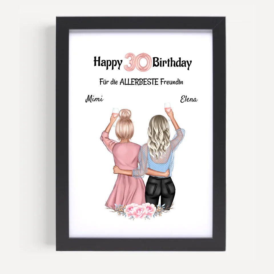 Beste Freundin Poster Last Minute Geschenk zum Geburtstag personalisiert - Cantty