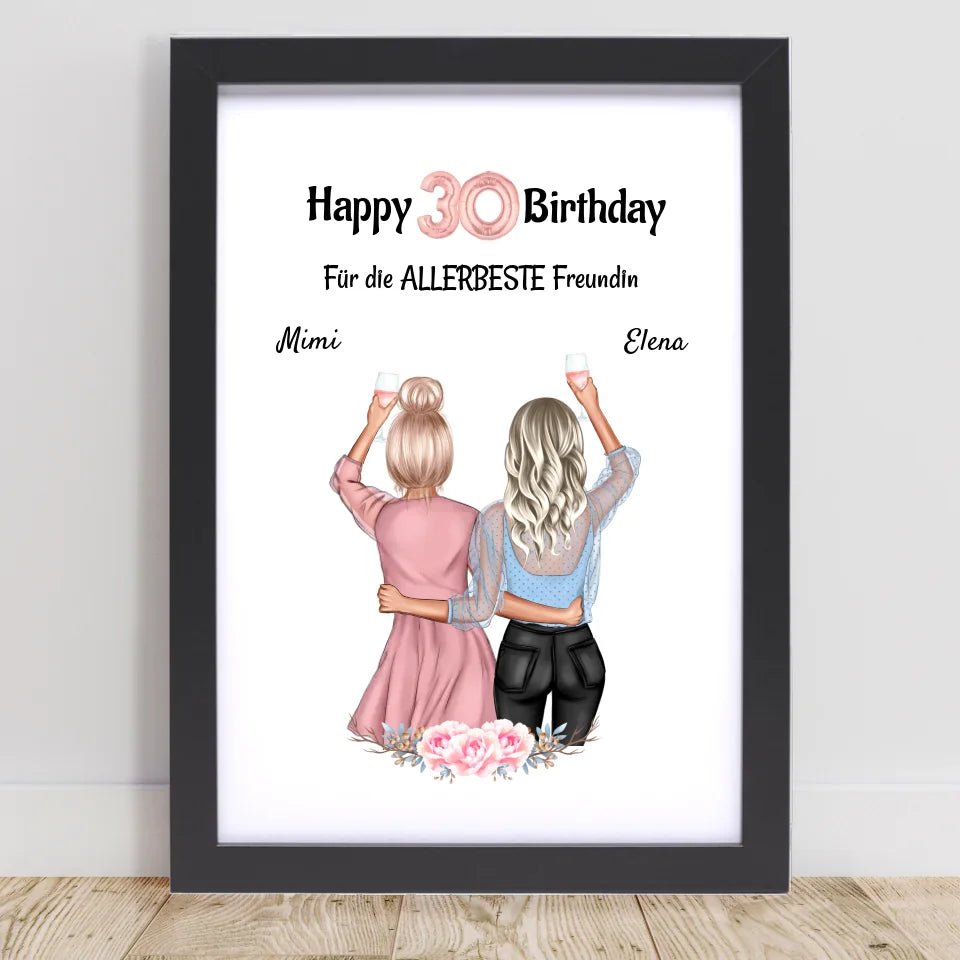 Beste Freundin Poster Last Minute Geschenk zum Geburtstag personalisiert - Cantty