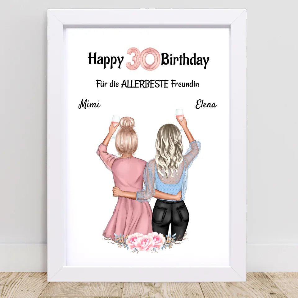 Beste Freundin Poster Last Minute Geschenk zum Geburtstag personalisiert - Cantty