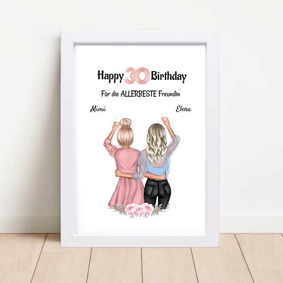Beste Freundin Poster Last Minute Geschenk zum Geburtstag personalisiert - Cantty