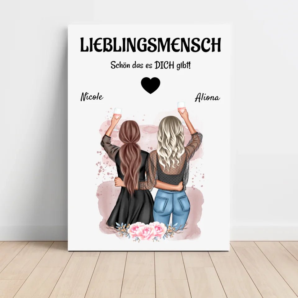 Lieblingsmensch beste Freundin Poster Geschenk personalisiert - Cantty