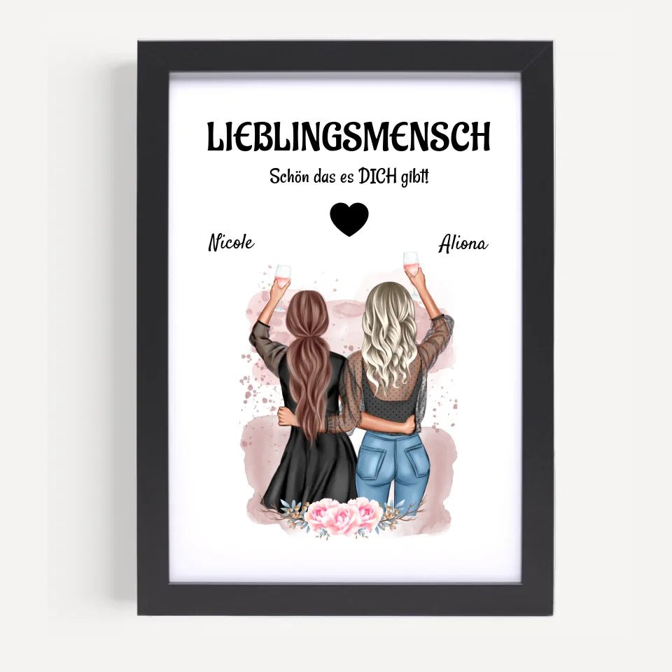 Lieblingsmensch beste Freundin Poster Geschenk personalisiert - Cantty