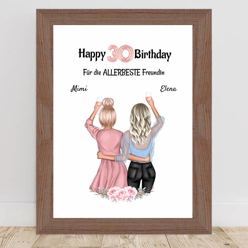 Beste Freundin Poster Last Minute Geschenk zum Geburtstag personalisiert - Cantty