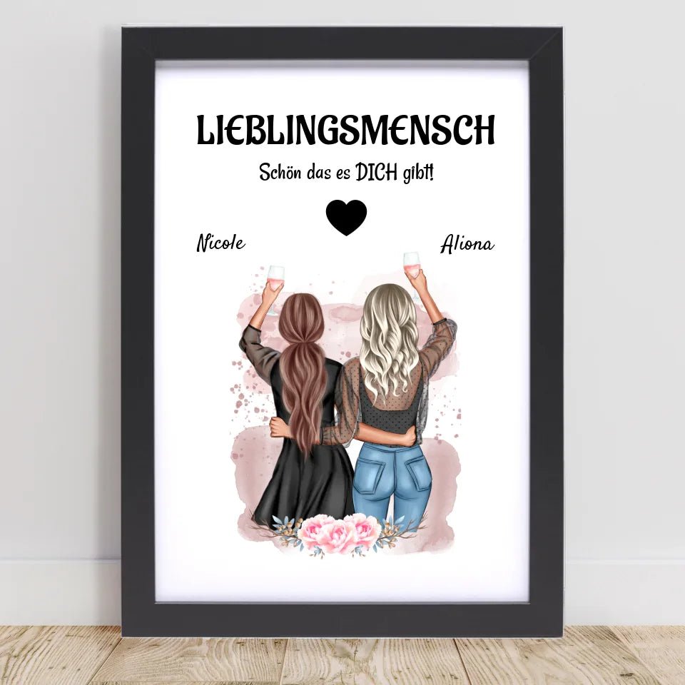 Lieblingsmensch beste Freundin Poster Geschenk personalisiert - Cantty