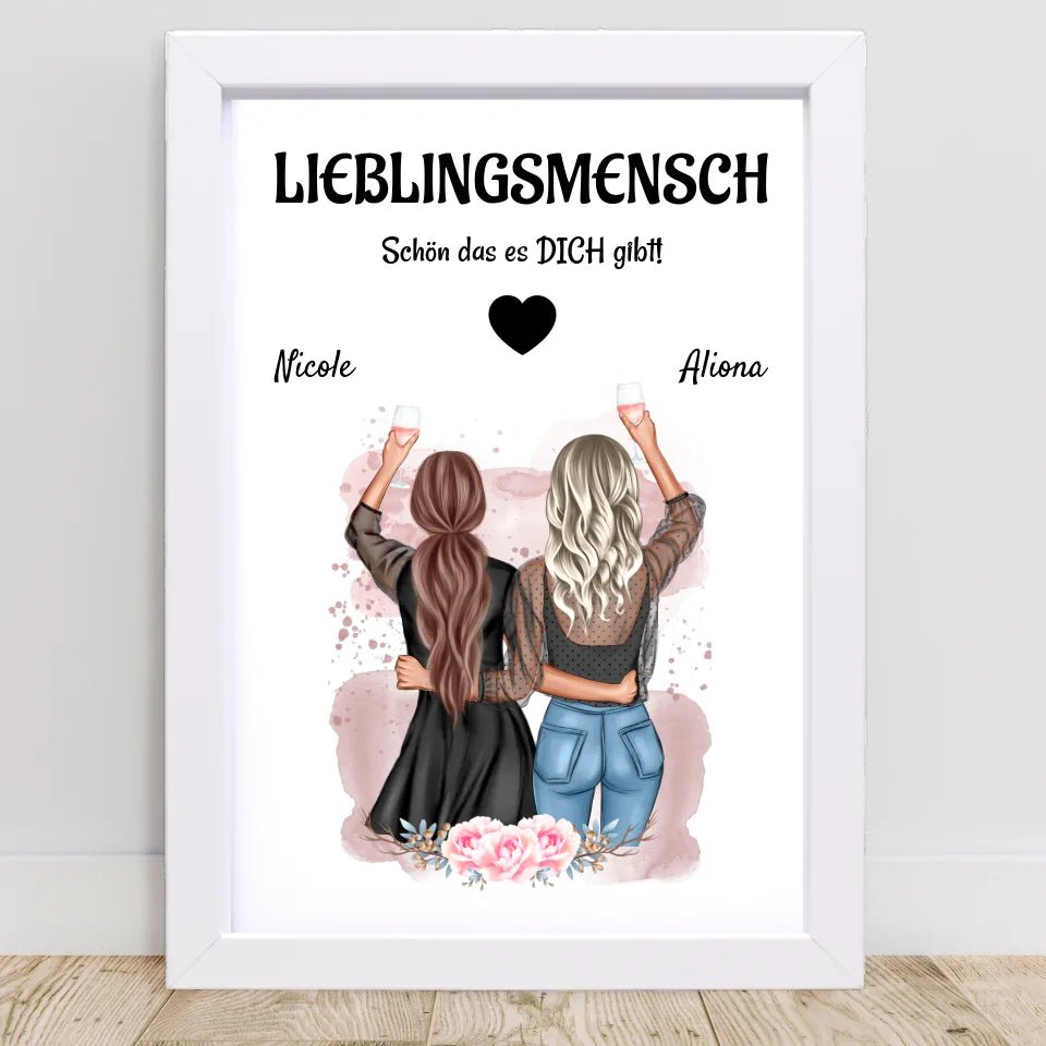 Lieblingsmensch beste Freundin Poster Geschenk personalisiert - Cantty