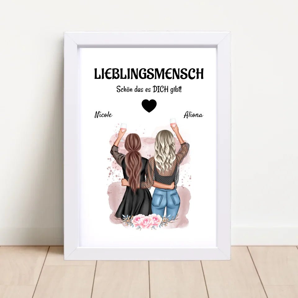 Lieblingsmensch beste Freundin Poster Geschenk personalisiert - Cantty