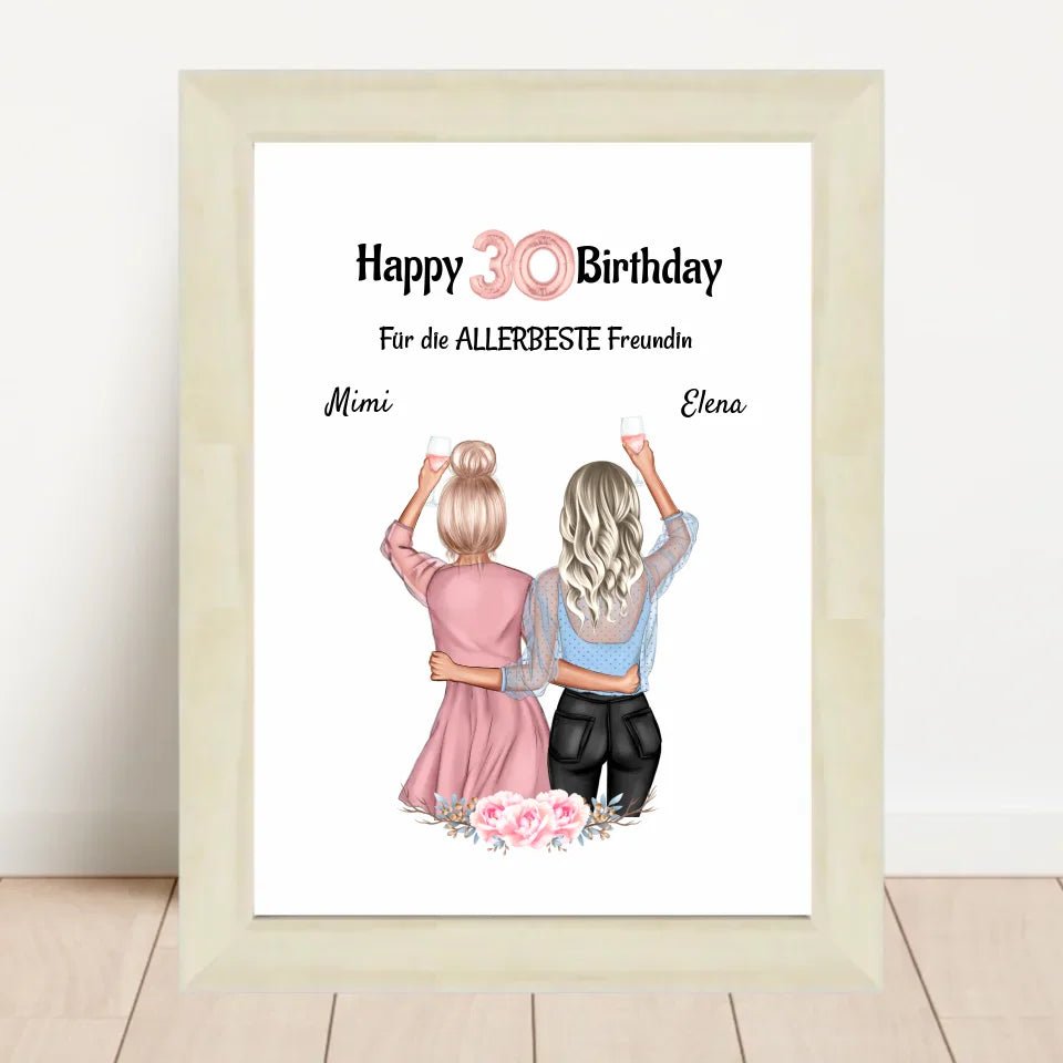 Beste Freundin Poster Last Minute Geschenk zum Geburtstag personalisiert - Cantty