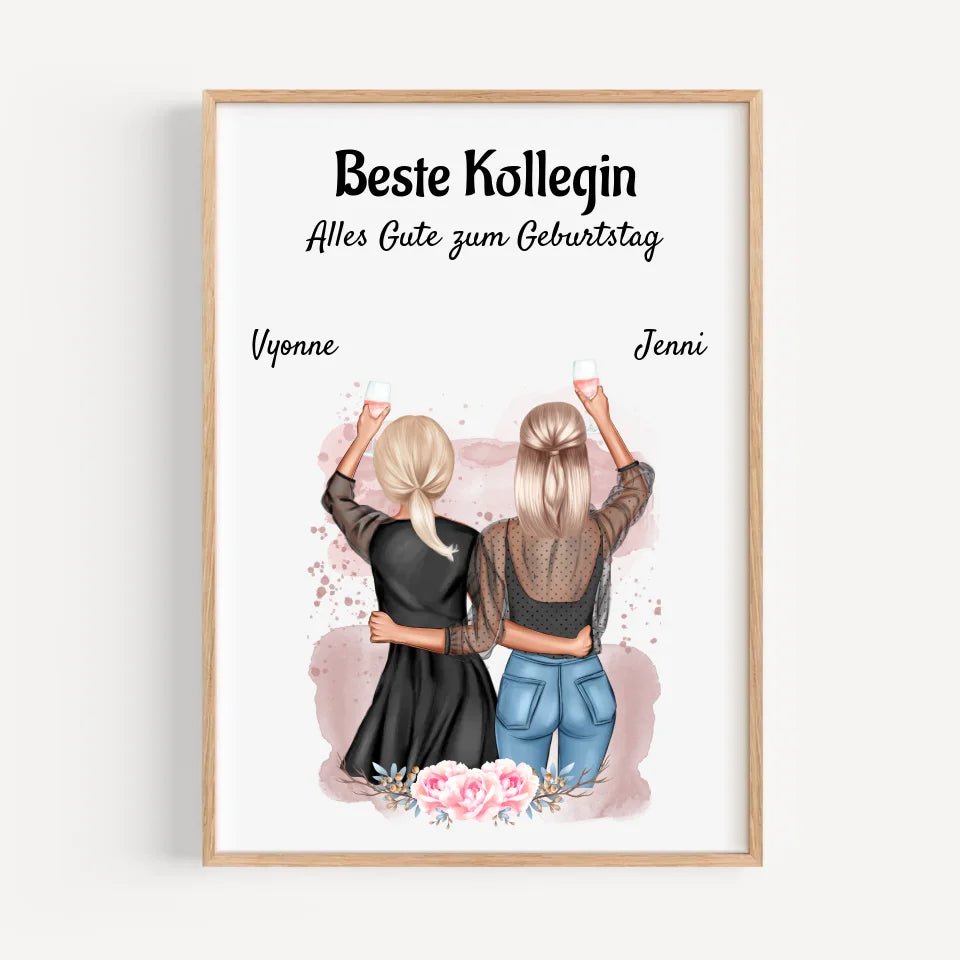 Beste Kollegin Geschenk Poster personlisiert - Cantty