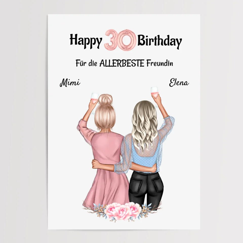 Beste Freundin Poster Last Minute Geschenk zum Geburtstag personalisiert - Cantty