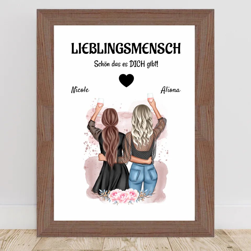 Lieblingsmensch beste Freundin Poster Geschenk personalisiert - Cantty