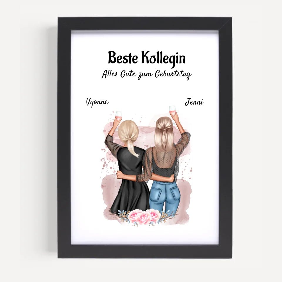 Beste Kollegin Geschenk Poster personlisiert - Cantty