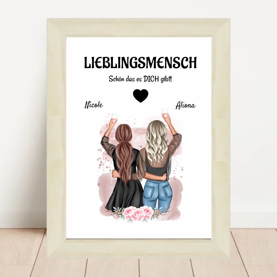 Lieblingsmensch beste Freundin Poster Geschenk personalisiert - Cantty