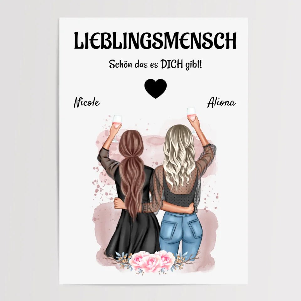 Lieblingsmensch beste Freundin Poster Geschenk personalisiert - Cantty