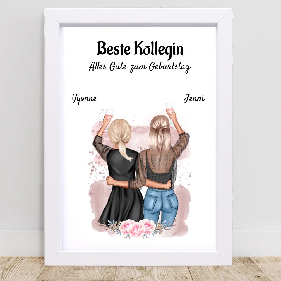 Beste Kollegin Geschenk Poster personlisiert - Cantty