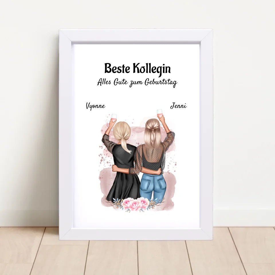 Beste Kollegin Geschenk Poster personlisiert - Cantty