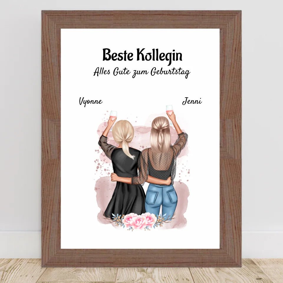 Beste Kollegin Geschenk Poster personlisiert - Cantty